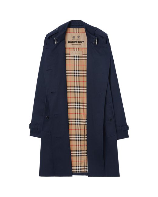 Burberry Blue The Mid-length Kensington Heritage Trench Coat