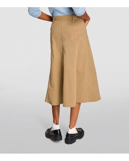 スカート Polo Ralph Lauren A-Line Button-Down Skirt With Subtle Polo Ralph Lauren A-Line Button-Down Midi Skirt in Natural
