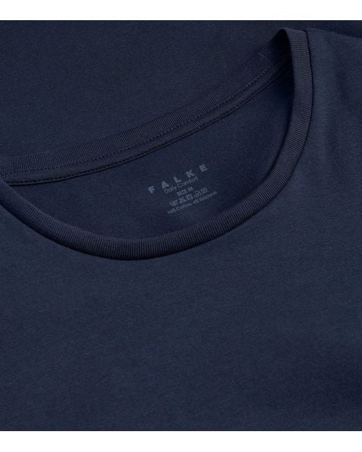 Falke Blue Daily Comfort T-Shirts for men