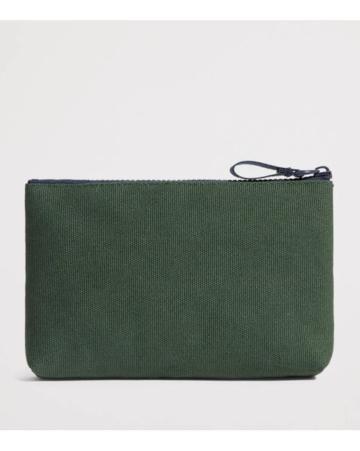 Harrods Green Small Cotton Logo Pouch for men