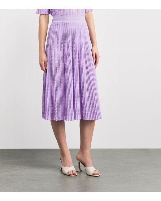 Valentino Purple Organic Cotton-Blend Fuerteventura Midi Skirt