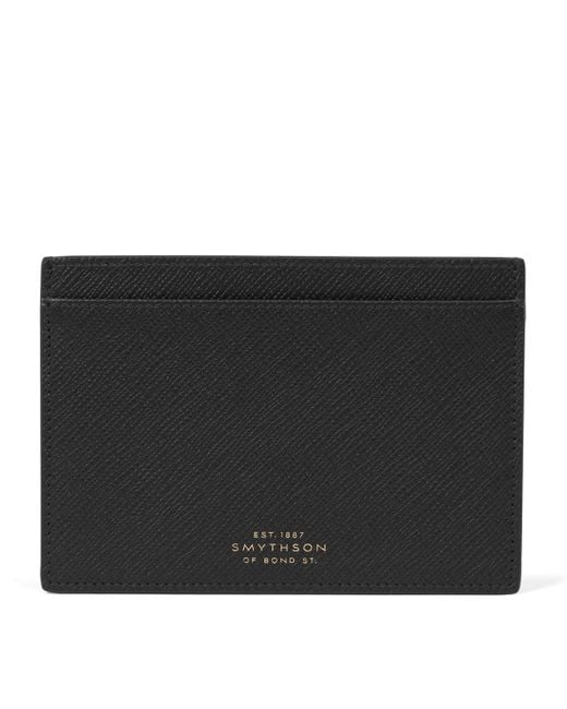 Smythson Black Panama Leather Passport Sleeve for men