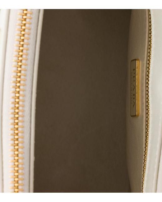 Prada White Mini Patent Saffiano Leather Galleria Top-Handle Bag