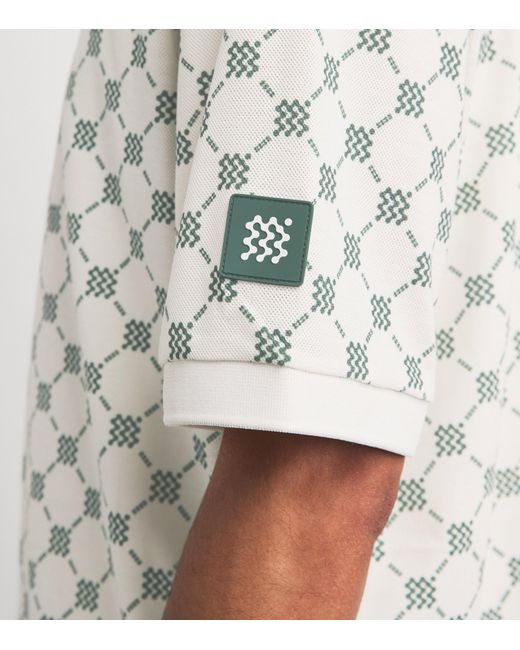 Manors White Piqué Monogram Goat Polo Shirt for men