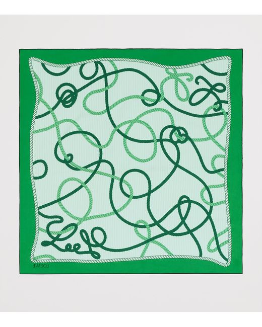 Loewe Blue Silk Twill Scarf