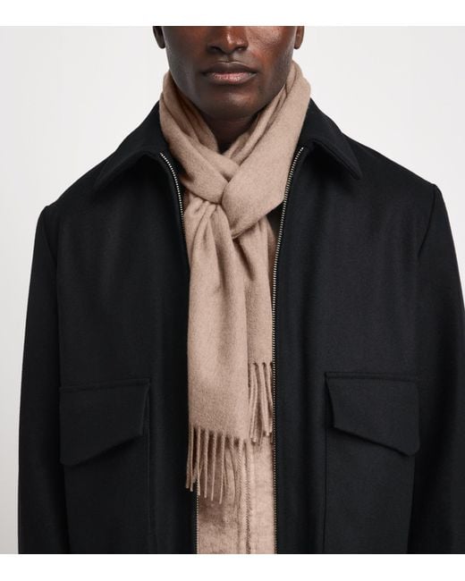 Johnstons Brown Natural Cashmere Scarf for men