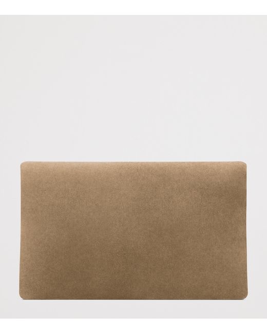 Saint Laurent Natural Large Suede Cassandre Envelope Pouch