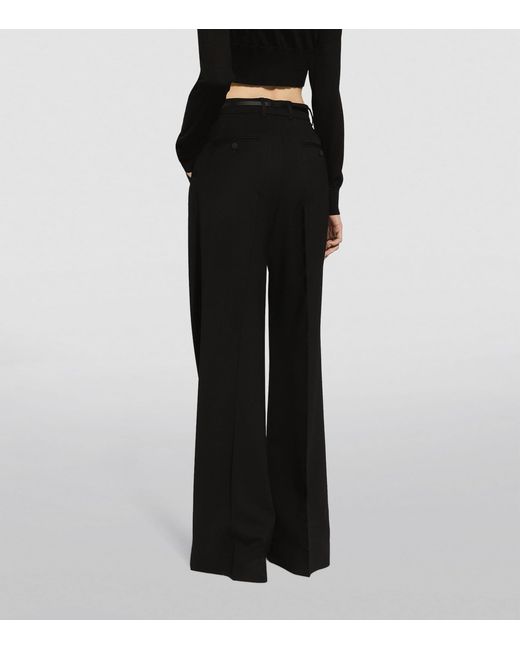 Dolce & Gabbana Black Wool Straight-Leg Trousers