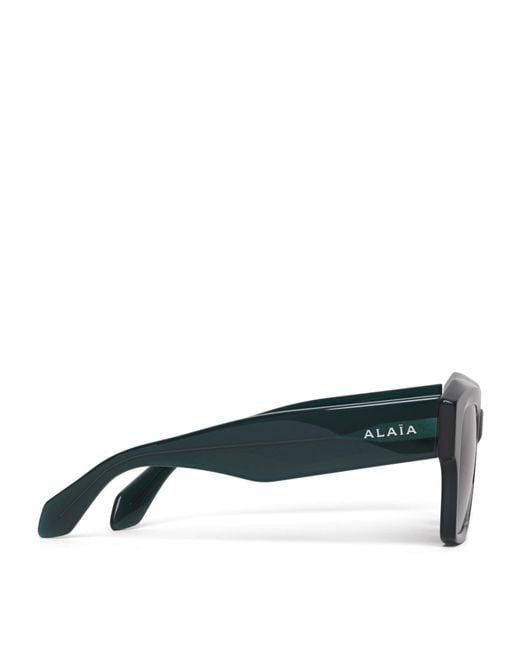 Alaïa Green Acetate Melted Square Sunglasses