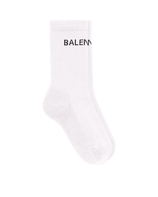 Balenciaga White Logo Tennis Socks
