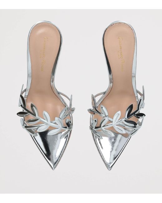Gianvito Rossi White Leather Flavia Heeled Sandals 85