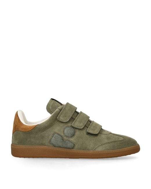 Isabel Marant Green Suede Beth Logo Sneakers