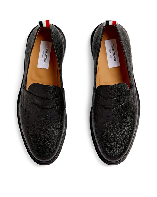 Thom Browne Black Leather Loafers for men