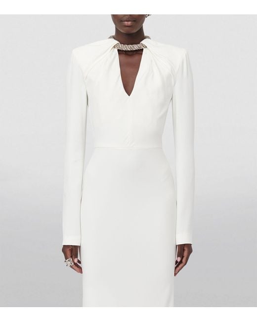 Alexander McQueen White Twisted Crystal Dress