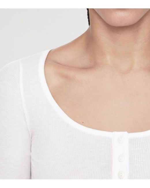 AllSaints White Jules Henley Long-Sleeve T-Shirt