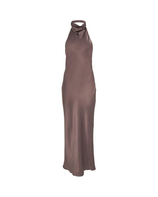 Anine Bing Brown Silk Eliana Maxi Dress