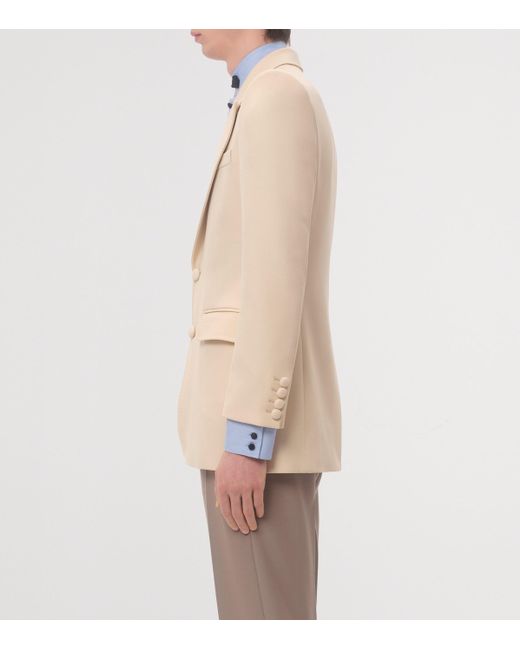 Valentino Natural Virgin Wool Peak-Lapel Blazer for men
