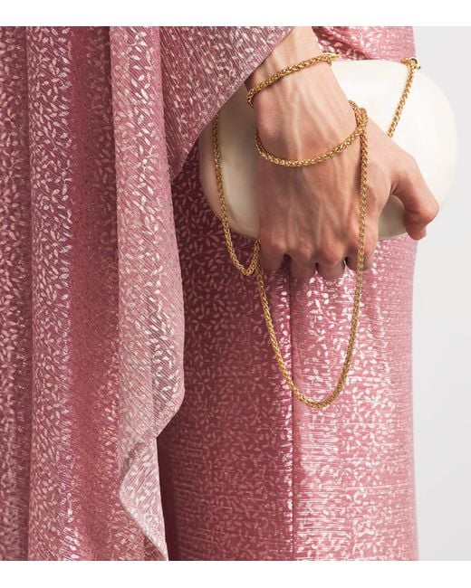 Talbot Runhof Pink Ombré Voile Cape Gown