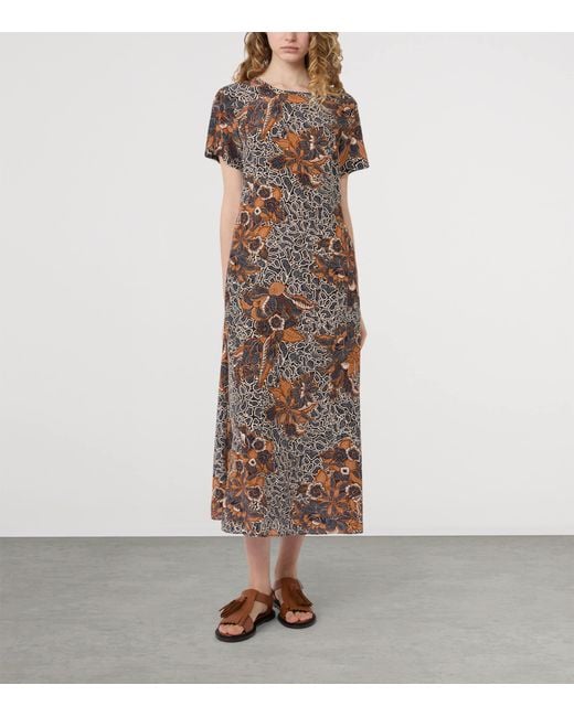 Weekend by Maxmara Natural Silk Floral Print Midi Dress