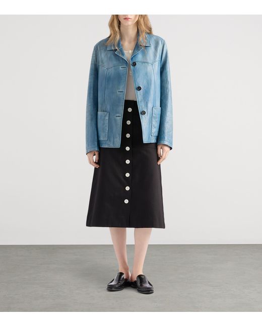 Prada Blue Nappa Leather Jacket