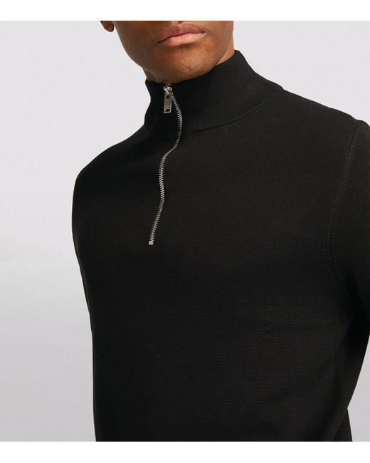 Sandro Black Half-Zip Sweater for men
