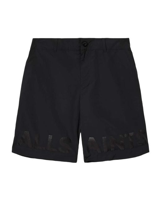 AllSaints Black Logo Nexus Shorts for men