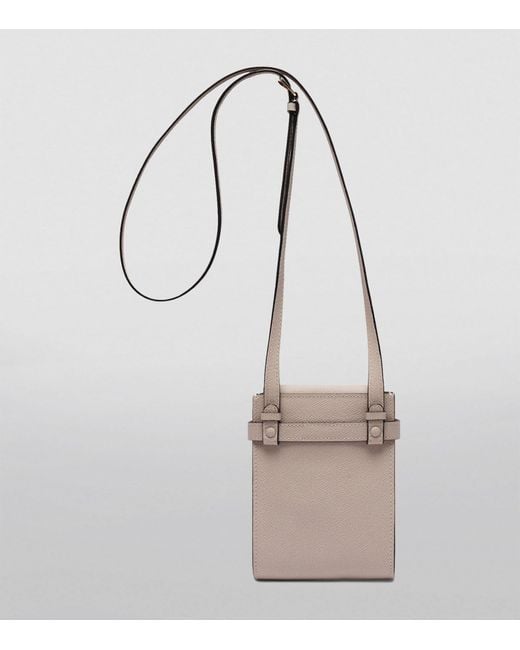 Valextra Leather Brera B-tracollina Cross-body Bag in Brown