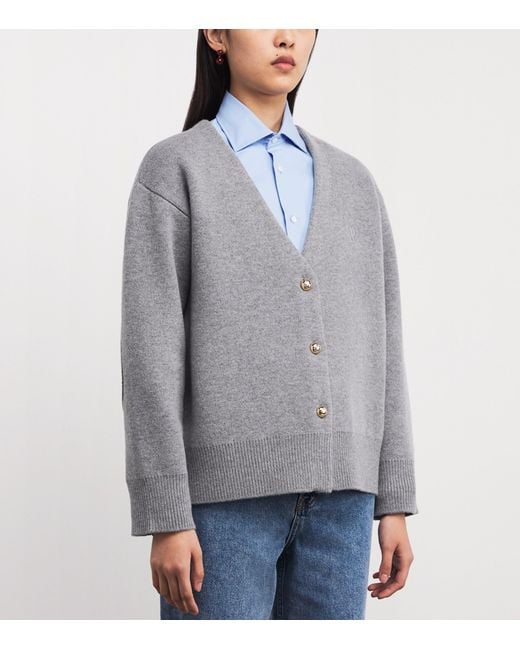 Claudie Pierlot Gray Wool-Blend Oversized Cardigan
