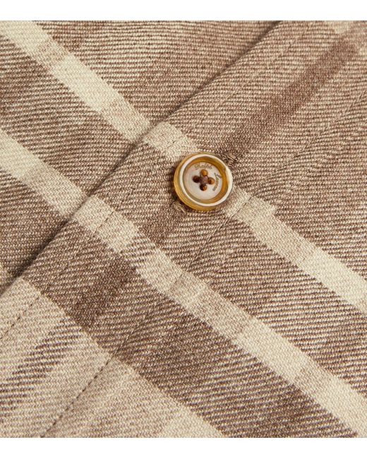 Ralph Lauren Purple Label Brown Cashmere-silk Check Overshirt for men