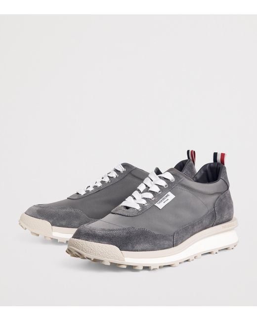Thom Browne Gray Tech Nylon Alumni Sneakers for men