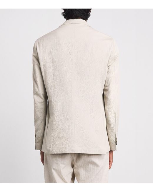 Boss White Seersucker Hanry Blazer for men