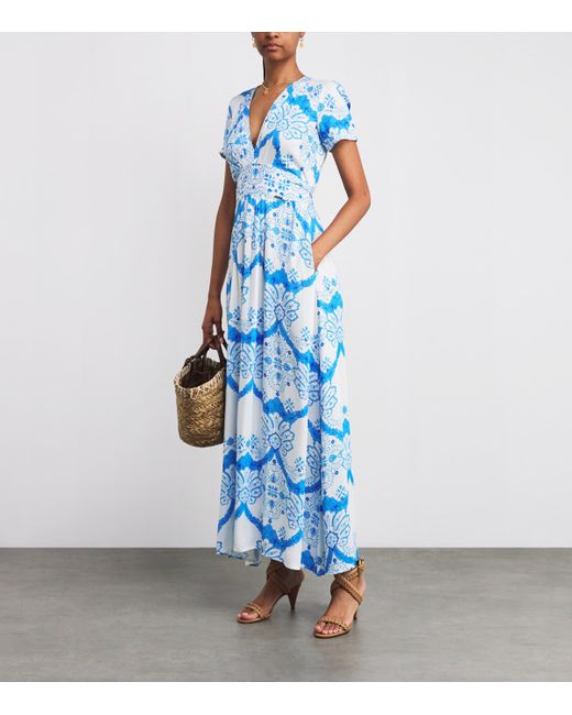 Melissa Odabash Blue Printed Lou Maxi Dress