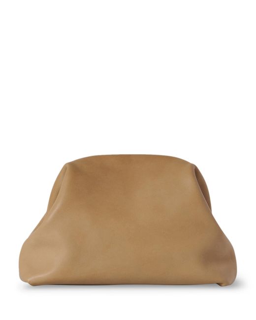 The Row Brown Mira Leather Clutch Bag