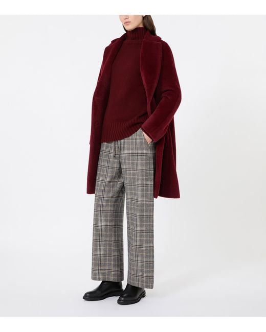 Max Mara Red Wool-Cashmere High-Neck Sweater