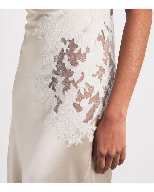 Torlowei White Silk-Lace Elsa Slip Dress