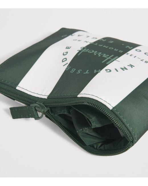 Harrods Green Logo Pocket Shopper Bag
