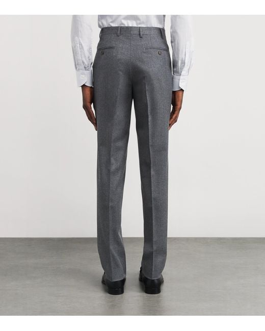 Canali Gray Slim Tailored Trousers for men