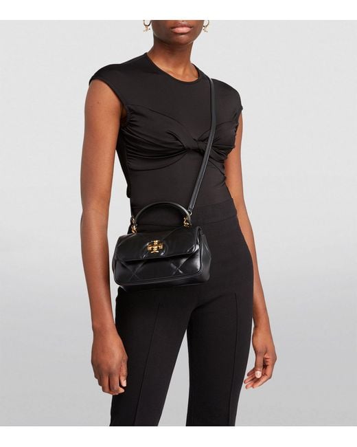 Tory Burch Black Leather Quilted Kira Bag
