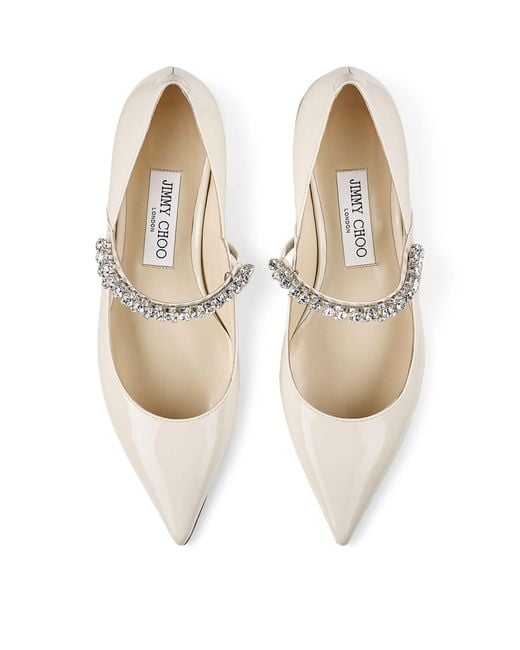 Jimmy Choo Natural Bing 25 Patent Leather Ballet Flats