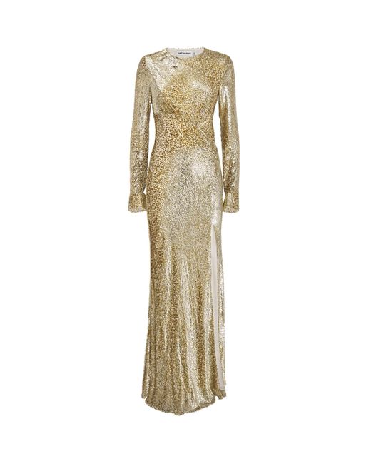 Self-Portrait Metallic Cut-Out Maxi Dress