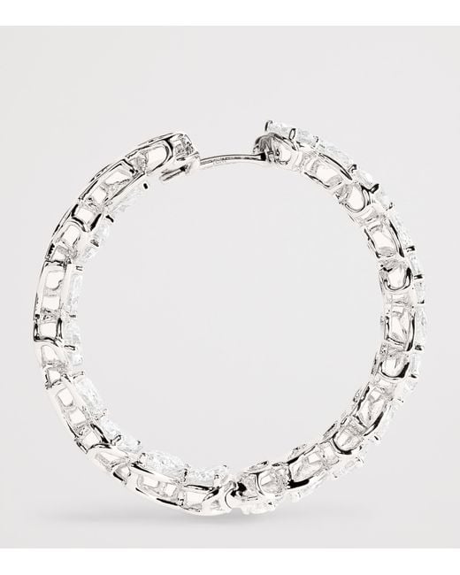 Harrods Metallic And Diamond Hoop Earrings