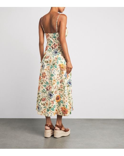 Ulla Johnson Metallic Cotton Fiora Floral Midi Dress