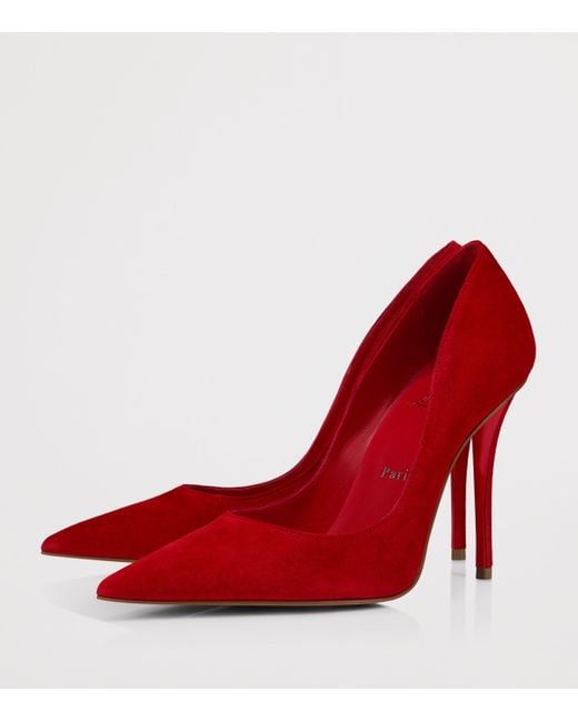Christian Louboutin Red Miss Z 100 Suede Heels