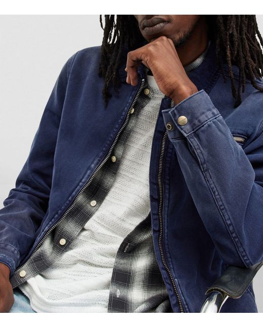 AllSaints Blue Organic Cotton Rothwell Jacket for men