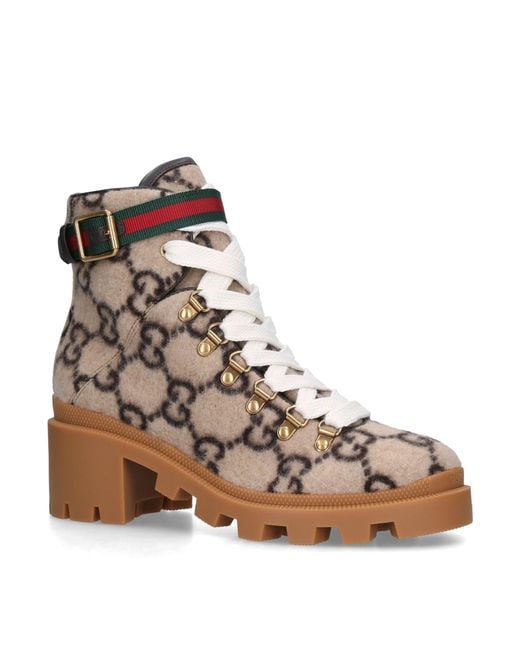 Gucci Natural GG Wool Ankle Boot