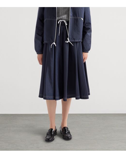 Prada Blue Re-Nylon Lightweight Midi Skirt