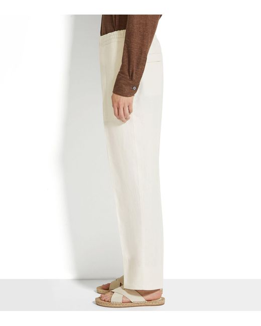 Zegna Natural Linen Elasticated Trousers for men