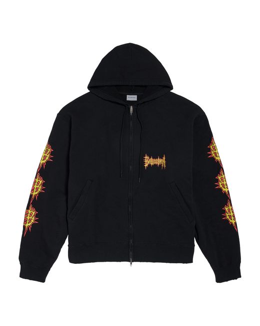 Balenciaga Blue Sacré Cœur Logo Oversized Zip-Up Hoodie for men