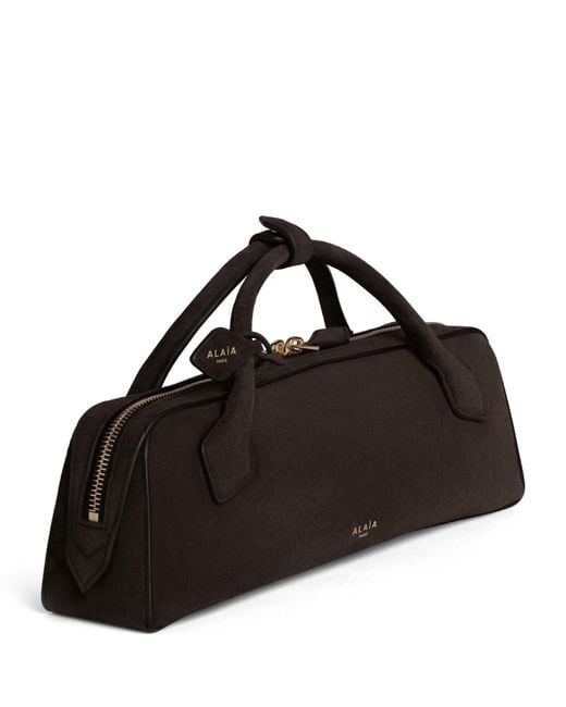 Alaïa Brown Suede Le Teckel Clutch Bag