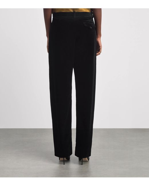 Khaite Black Velvet Hunter Straight Trousers